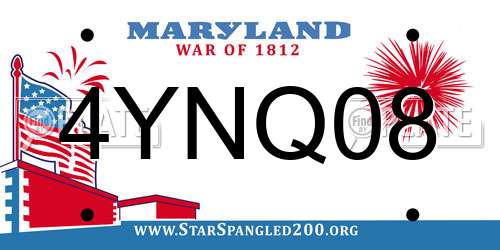 4YNQ08 Maryland License Plate