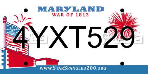 4YXT529 Maryland License Plate