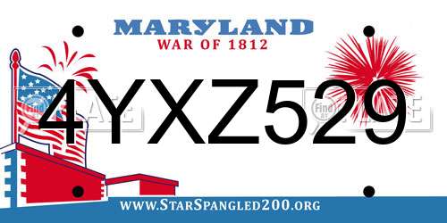 4YXZ529 Maryland License Plate