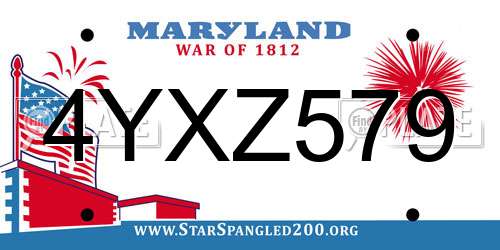4YXZ579 Maryland License Plate