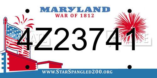4Z23741 Maryland License Plate