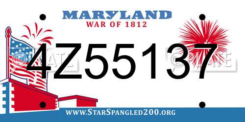 4Z55137 Maryland License Plate