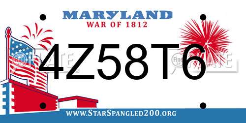 4Z58T6 Maryland License Plate