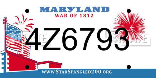4Z6793 Maryland License Plate