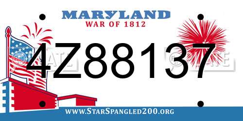 4Z88137 Maryland License Plate