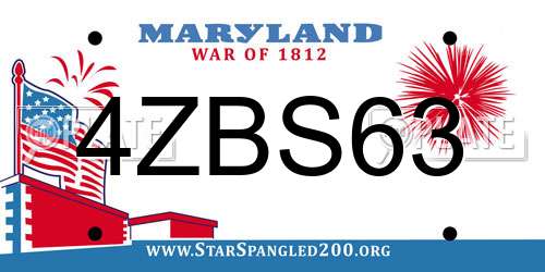 4ZBS63 Maryland License Plate