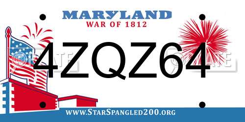 4ZQZ64 Maryland License Plate