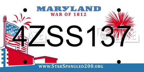 4ZSS137 Maryland License Plate