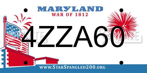 4ZZA60 Maryland License Plate