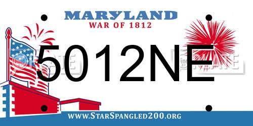 5012NE Maryland License Plate