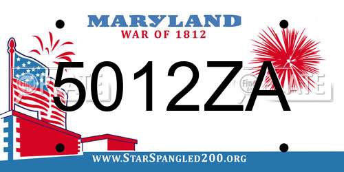 5012ZA Maryland License Plate