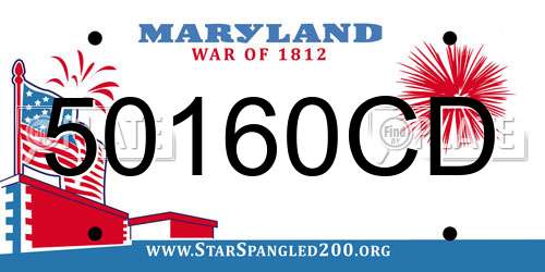 50160CD Maryland License Plate
