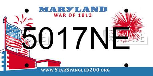 5017NE Maryland License Plate