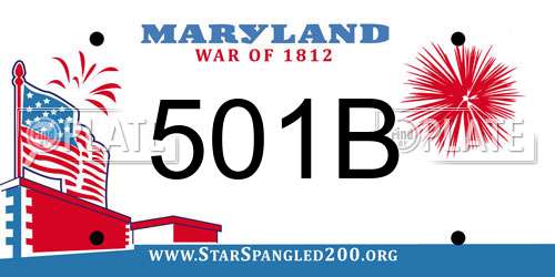 501B Maryland License Plate
