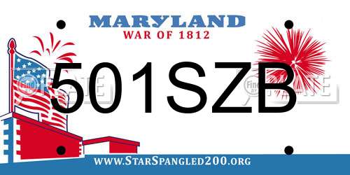 501SZB Maryland License Plate