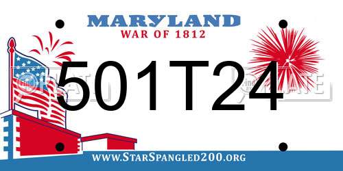 501T24 Maryland License Plate