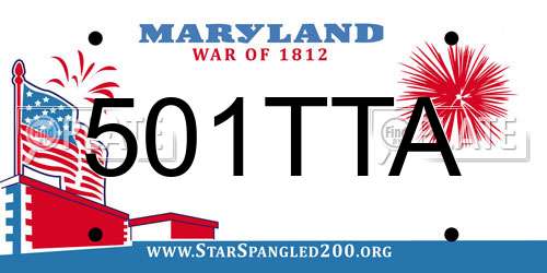 501TTA Maryland License Plate