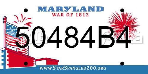50484B4 Maryland License Plate