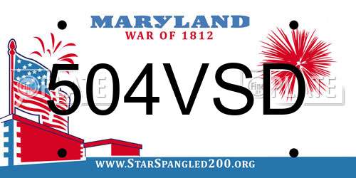504VSD Maryland License Plate