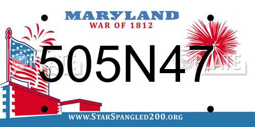 505N47 Maryland License Plate