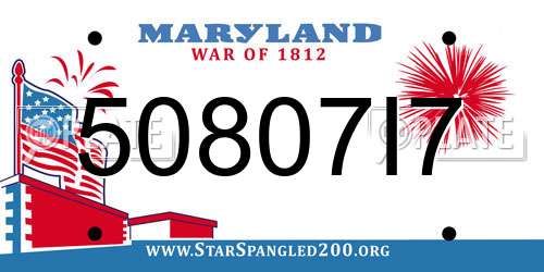 50807I7 Maryland License Plate