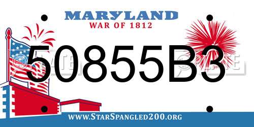 50855B3 Maryland License Plate