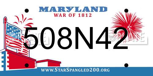 508N42 Maryland License Plate