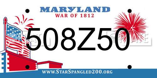 508Z50 Maryland License Plate