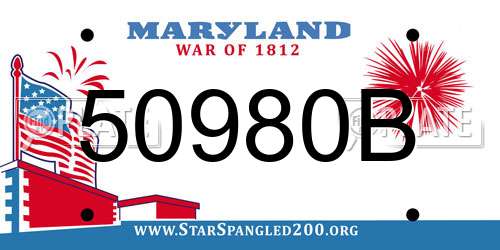 50980B Maryland License Plate
