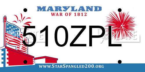 510ZPL Maryland License Plate