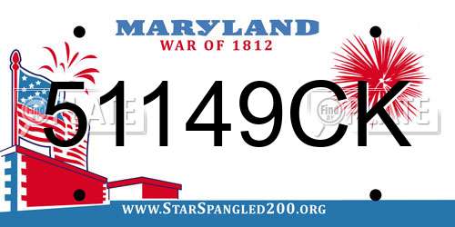 51149CK Maryland License Plate