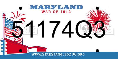 51174Q3 Maryland License Plate
