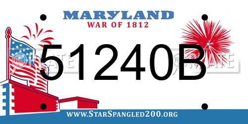 51240B Maryland License Plate