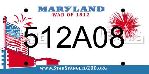 512A08 Maryland License Plate