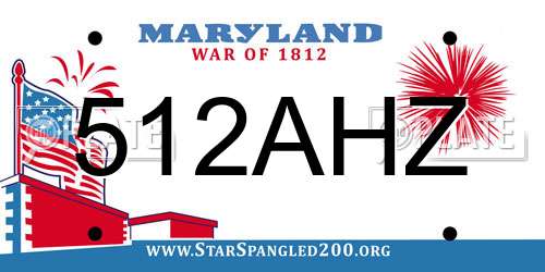 512AHZ Maryland License Plate