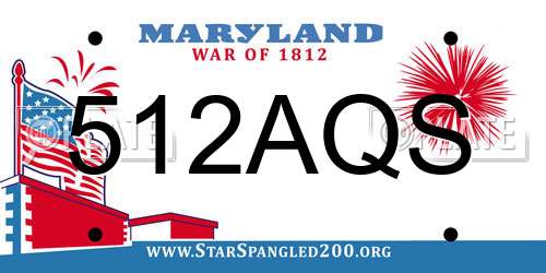 512AQS Maryland License Plate