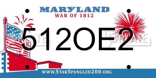 512OE2 Maryland License Plate