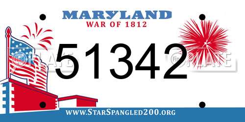 51342 Maryland License Plate