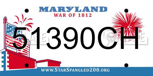 51390CH Maryland License Plate