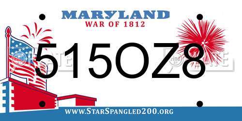 515OZ8 Maryland License Plate