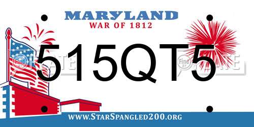 515QT5 Maryland License Plate