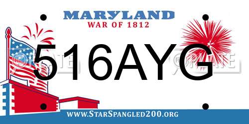 516AYG Maryland License Plate