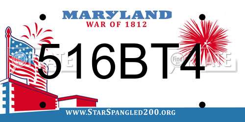 516BT4 Maryland License Plate