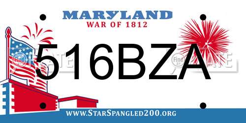 516BZA Maryland License Plate