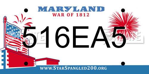 516EA5 Maryland License Plate