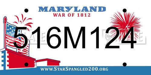 516M124 Maryland License Plate