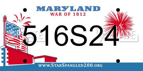 516S24 Maryland License Plate