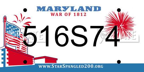 516S74 Maryland License Plate