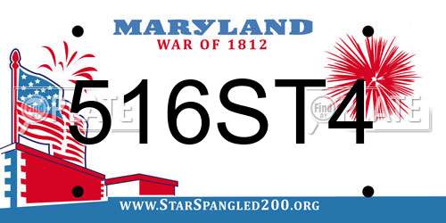 516ST4 Maryland License Plate