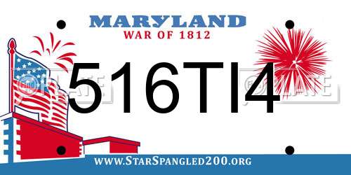 516TI4 Maryland License Plate